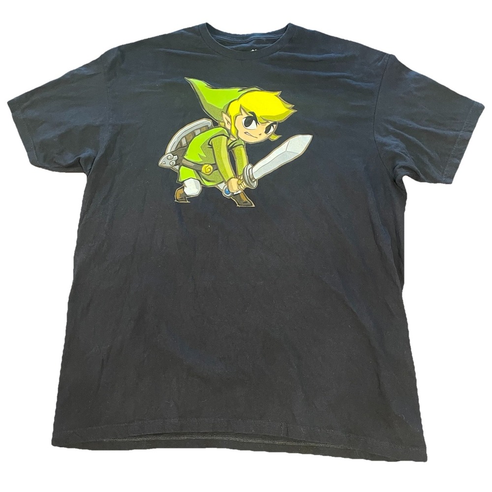 Official Nintendo Legend of Zelda Spirit Tracks Link black t-shirt size 2XL